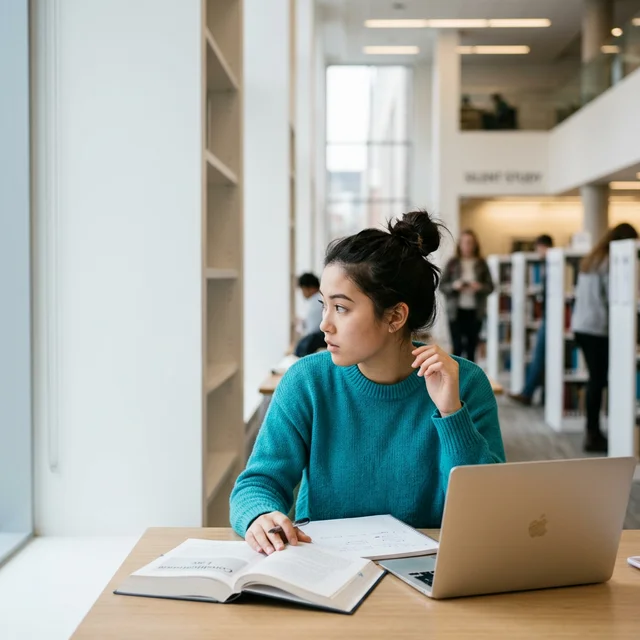 Student studying with AI prompts