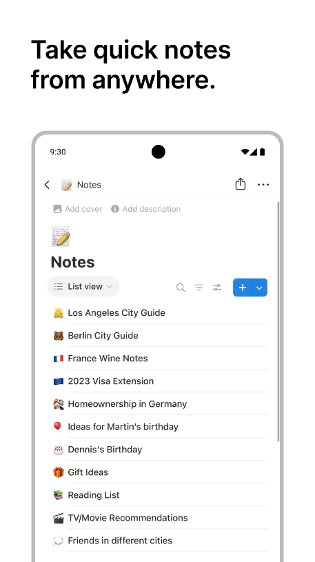 Notion - Take quick notes from anywhere